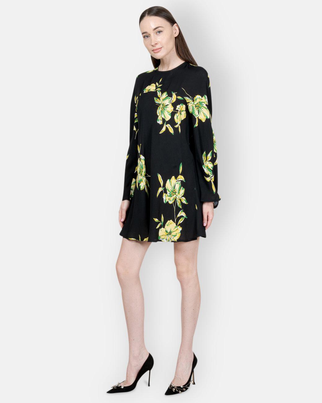 ERIKA CAVALLINI-FLORAL PATTERN MINI-DRESS-Tozzibologna.com