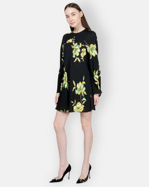 ERIKA CAVALLINI-FLORAL PATTERN MINI-DRESS-Tozzibologna.com