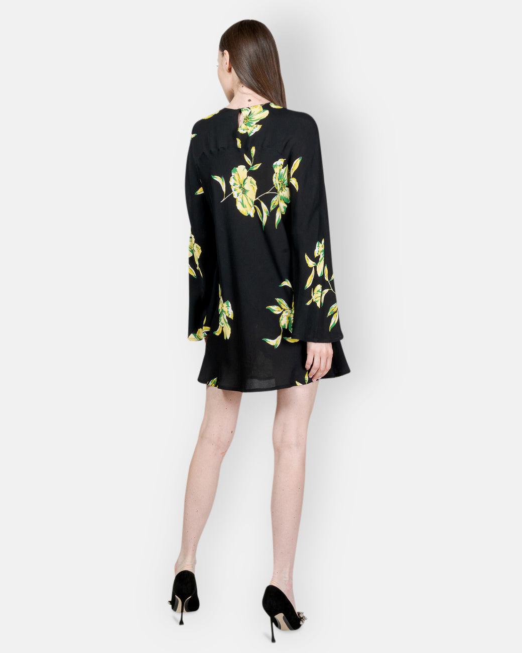 ERIKA CAVALLINI-FLORAL PATTERN MINI-DRESS-Tozzibologna.com