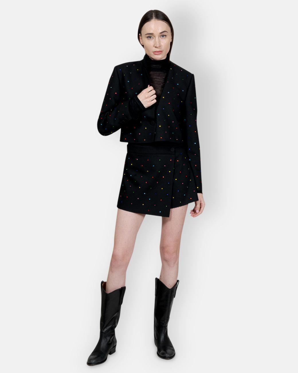 MSGM-PANT-SKIRT WITH STRASS-Tozzibologna.com