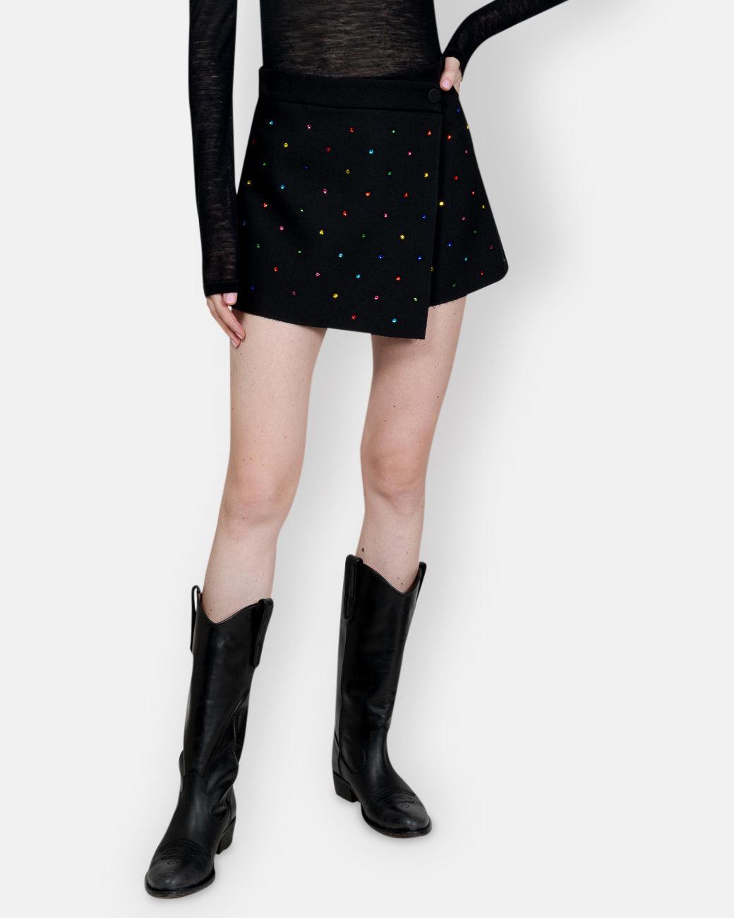 MSGM-PANT-SKIRT WITH STRASS-Tozzibologna.com