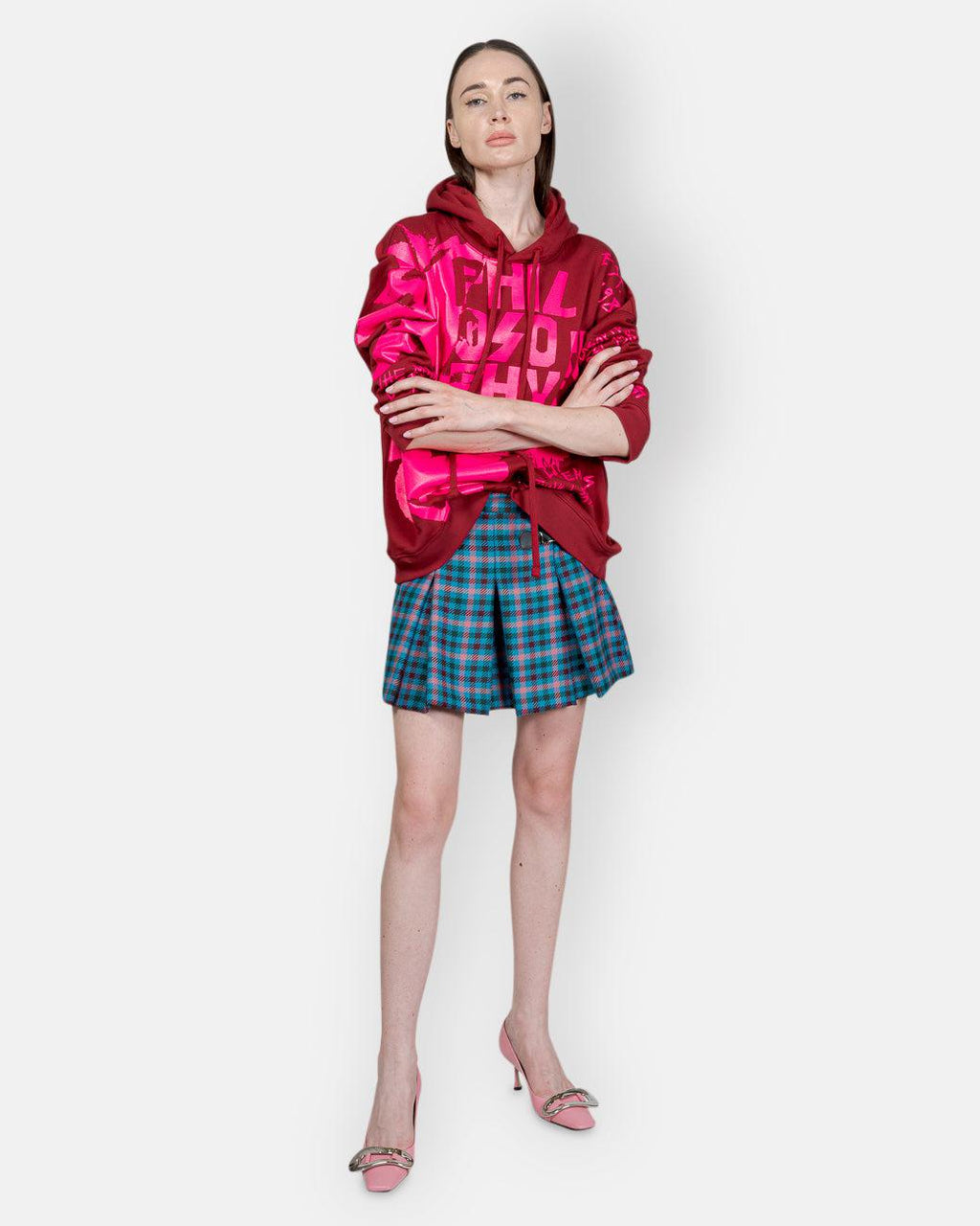 PHILOSOPHY DI LORENZO SERAFINI-GRAPHIC COTTON HOODIE-Tozzibologna.com