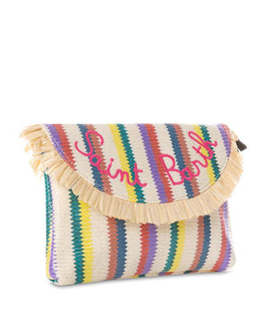 SAINT BARTH-STRIPED STRAW CLUTCH BAG-2000001519073-Tozzibologna.com