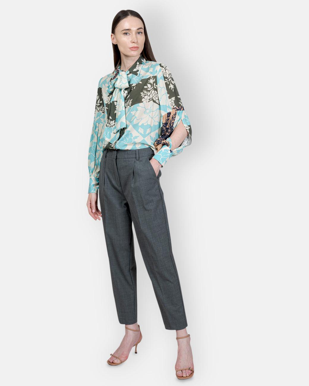 SEMI-COUTURE-FLORAL PATCHWORK SHIRT-Tozzibologna.com