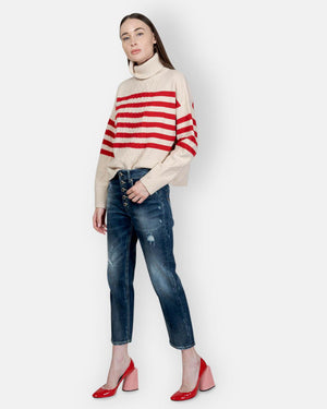SEMI-COUTURE-STRIPED WOOL SWEATER-Tozzibologna.com