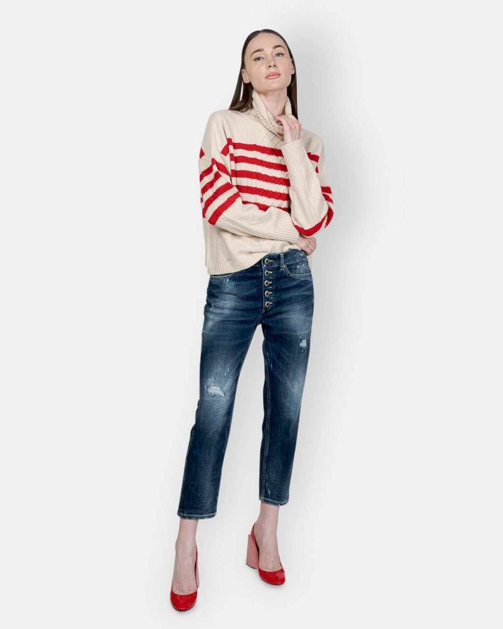 SEMI-COUTURE-STRIPED WOOL SWEATER-Tozzibologna.com